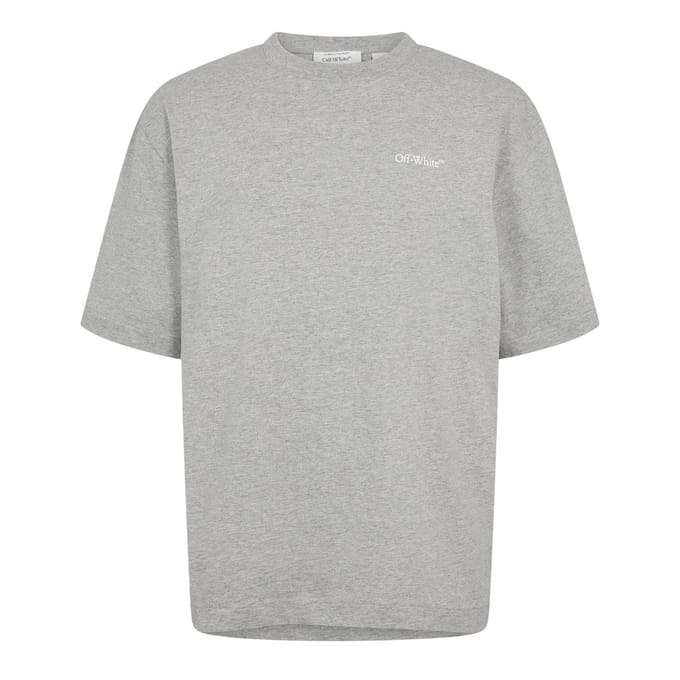 Off White Heren Kettingprint T-Shirt (Lichtgrijs)