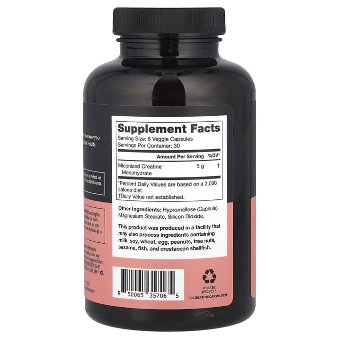 Creatine, 180 capsules (833 mg per capsule)