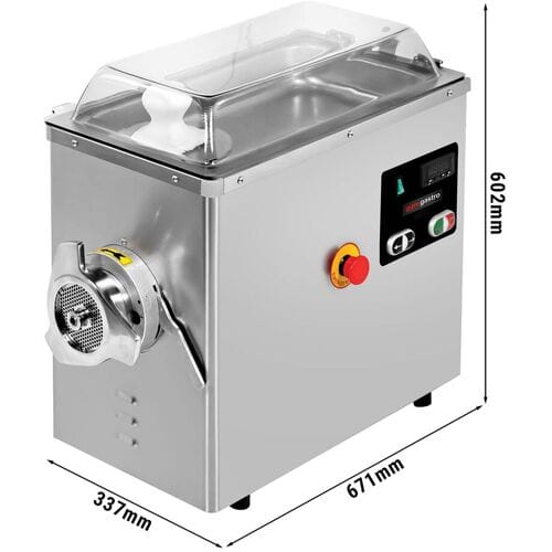 GGM Gastro Elektrischer Fleischwolf - Größe 22 - 400kg/h - 1,5 kW - 1400 U/min - mit Kühlung Zilver