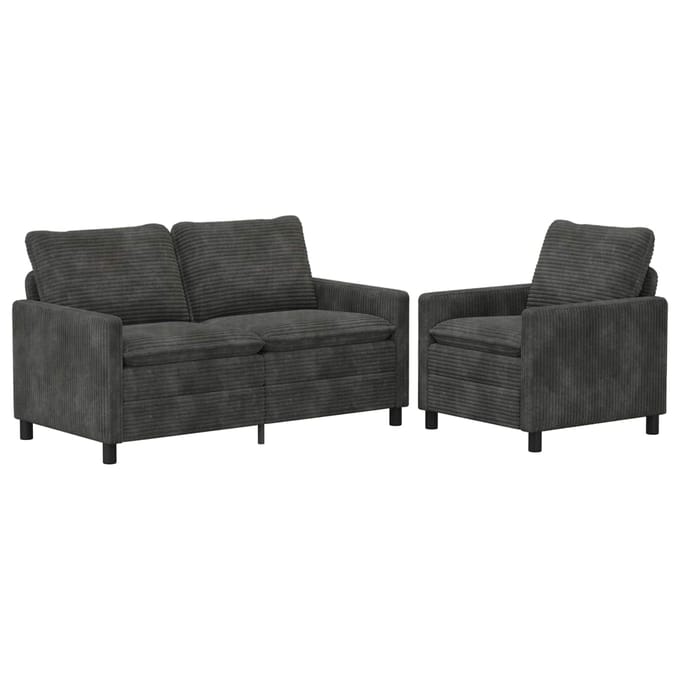 vidaXL - Bankstel - 2 - st - Antracietkleurig - Polyester