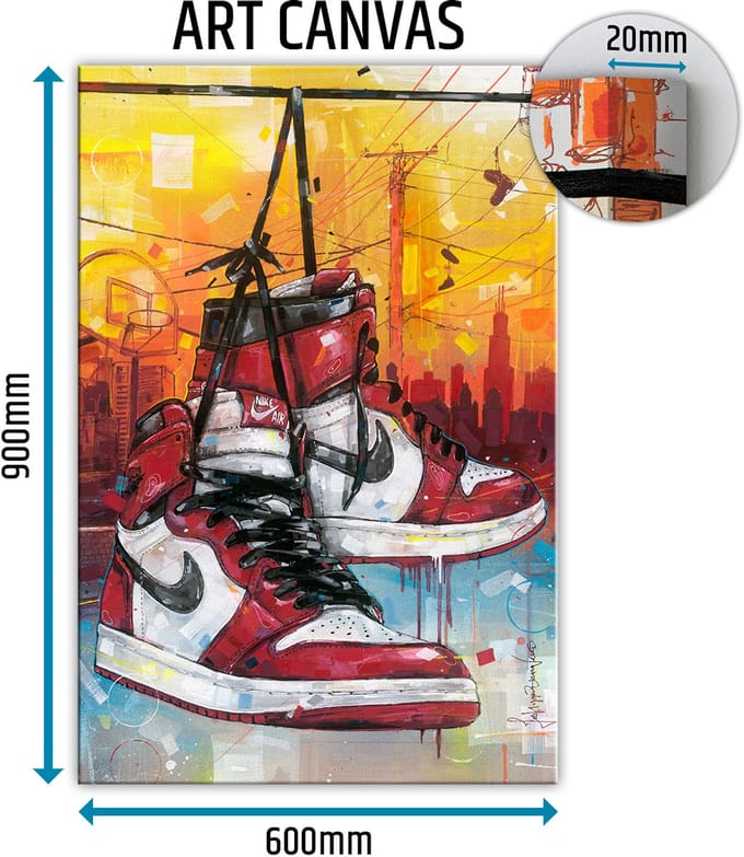 Sneaker canvas powerlines Chicago 60x90 cm