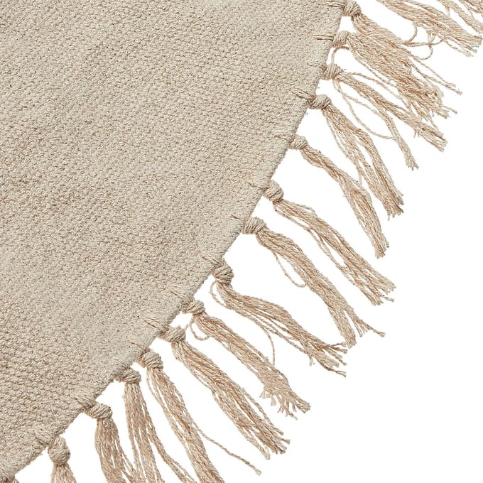WAHAR - Laagpolig vloerkleed - Beige - 140 cm - Katoen