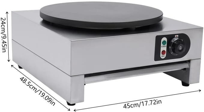 Seth Select Crêpe Maker 3000W – Professionele Pannenkoekenplaat – Anti-aanbak – Inclusief Spatel - Silver