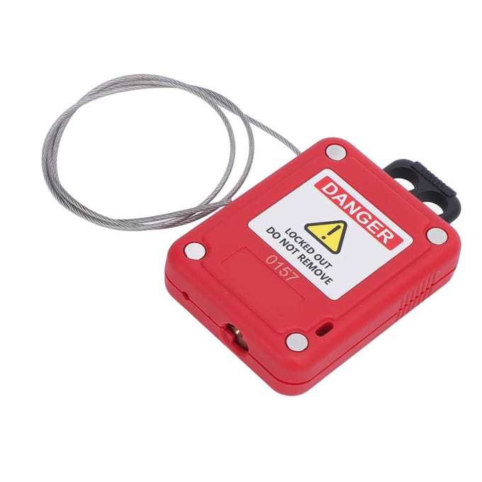 Cadenas de consignation Câble de verrouillage Câble autobloquant réglable avec câble en acier inoxydable pour électrique white