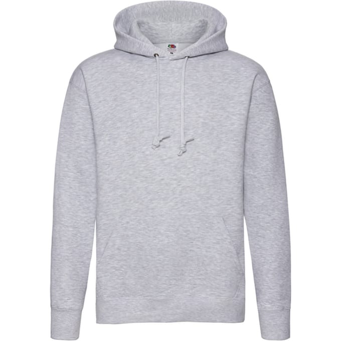Fruit of the Loom Heren Premium Heather Hoodie (Heide Grijs)