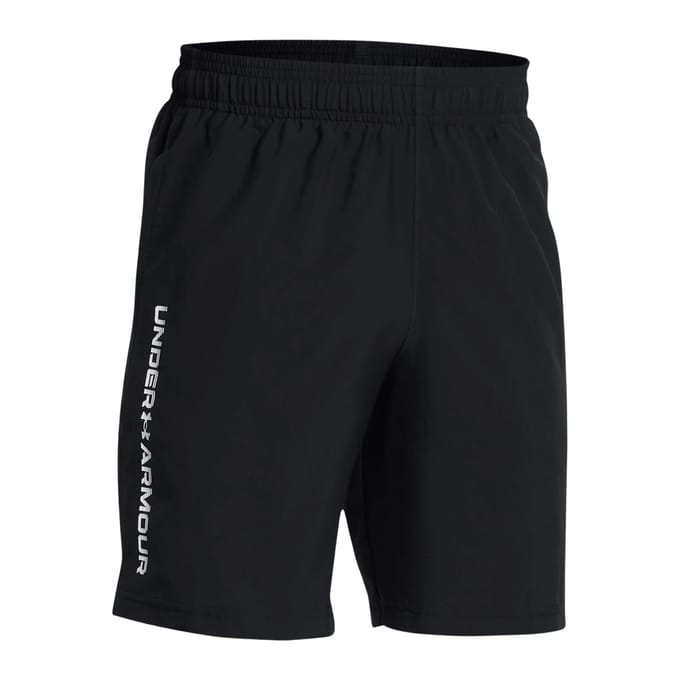 Under Armour UA Tech Woven Wordmark Short-BLK Jongens Sportbroek - Zwart - Wit