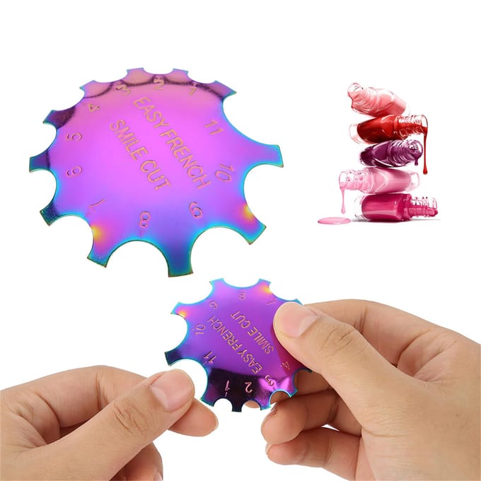 Manicure Easy French Smile Line Cut Edge Trimmer Nail Art Sjabloon Tool purple