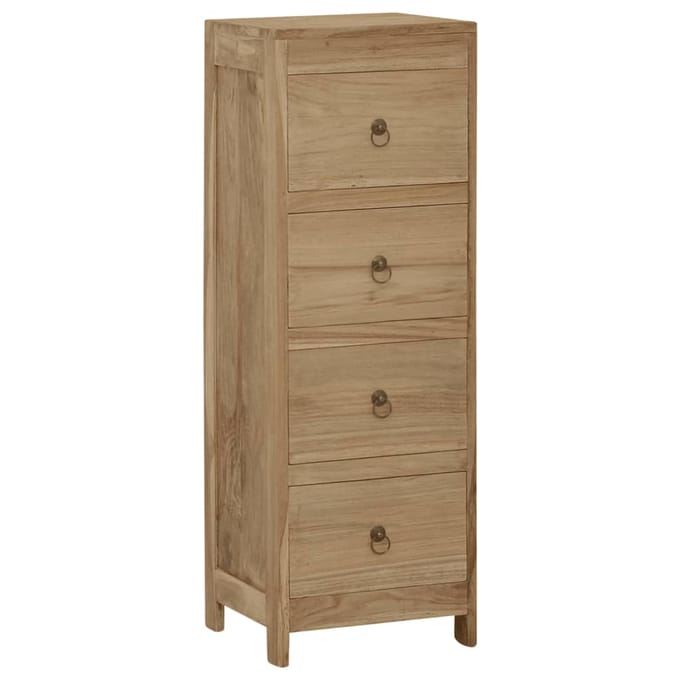 vidaXL - Ladekast - 30x30x90 - cm - massief - teakhout