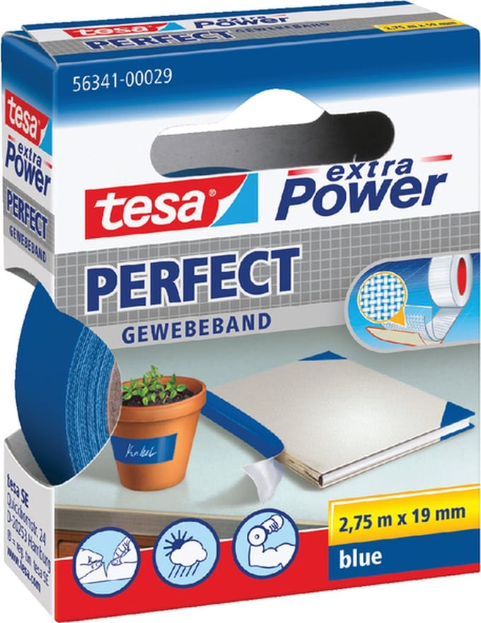 Textieltape tesa perfect 2.75mx19mm blauw | 10 stuks