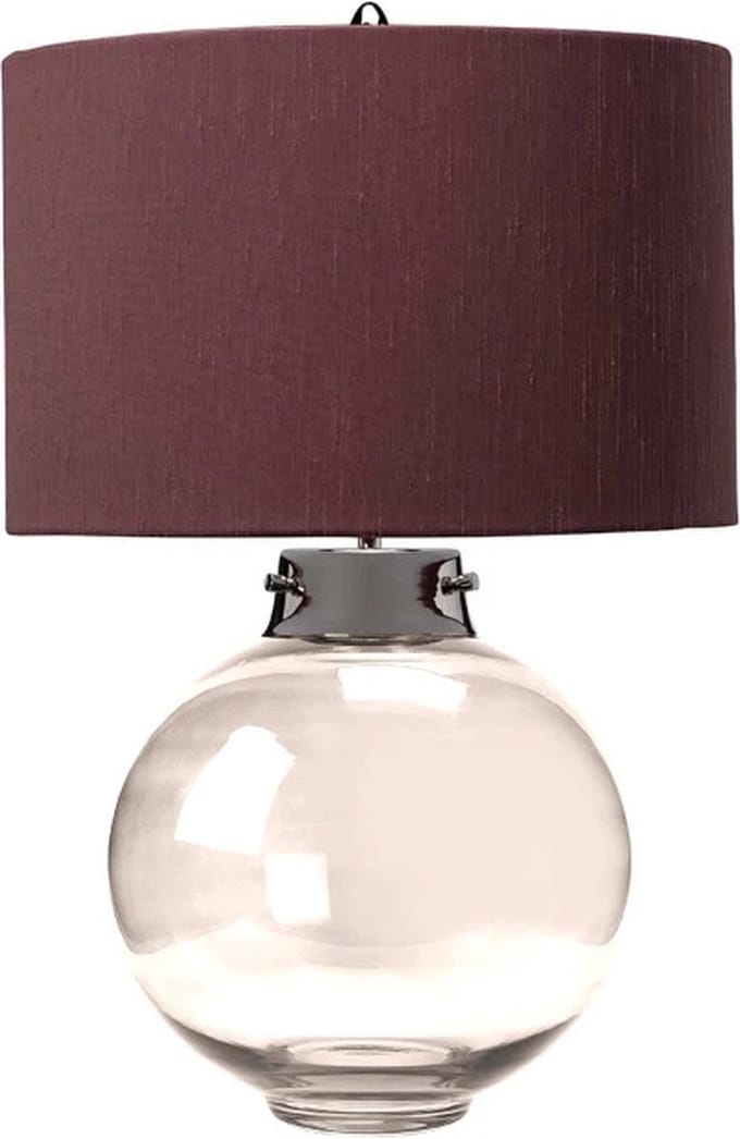 Elstead Lighting LED Tafellamp Kara | 1X E27 Max 60W | Polished Nickel - Smoke Glass