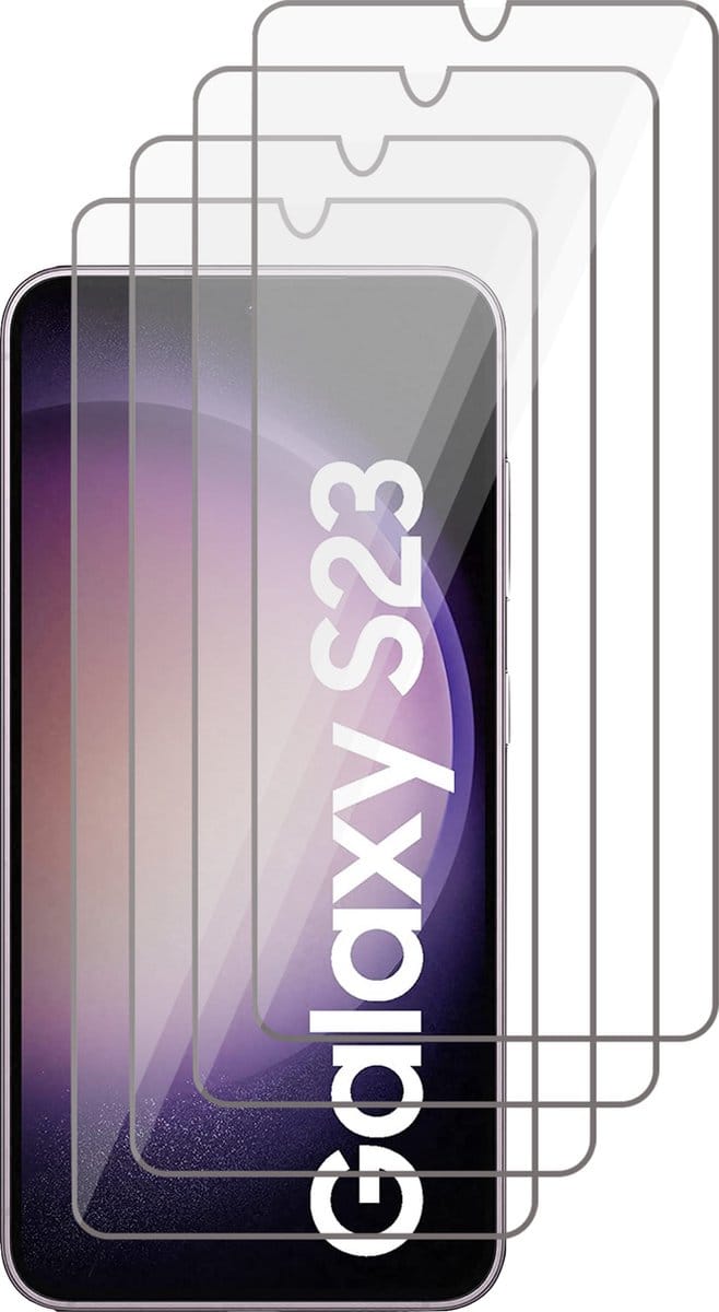 Screenprotector geschikt voor Samsung Galaxy S23 - Gehard Glas Beschermglas Tempered Glass Screen Protector - 4 Stuks
