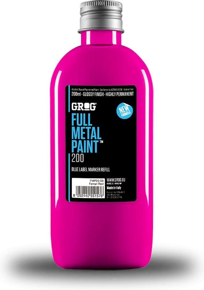 Grog Full Metal 200ml Navul Inkt - Jellyfish Fuchsia
