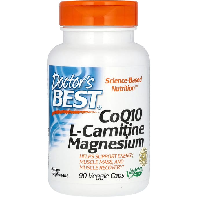 Doctor's Best, CoQ10 L-Carnitine Magnesium, 90 Plantaardige Capsules