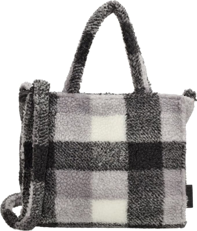 Beagles Navarra Hand & Schoudertas Soft Fabric Trendy Tas - Grijs ruit