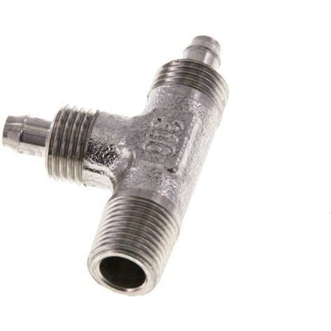 6x4 & R1/8'' RVS 1.4305 T-Opsteekkoppeling Buitendraad