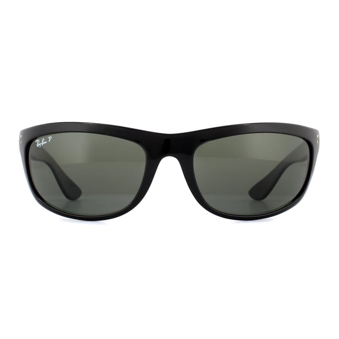 Ray-ban wrap unisex zwart groen gepolariseerde zonnebril