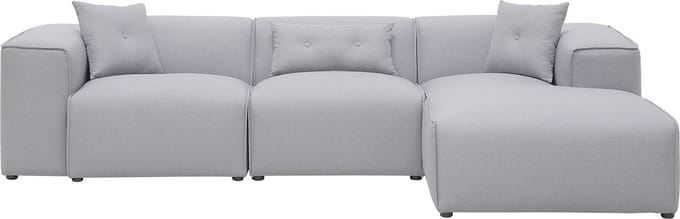 DOLVA - Hoekbank - Lichtgrijs - Linkerzijde - 294 cm - Polyester