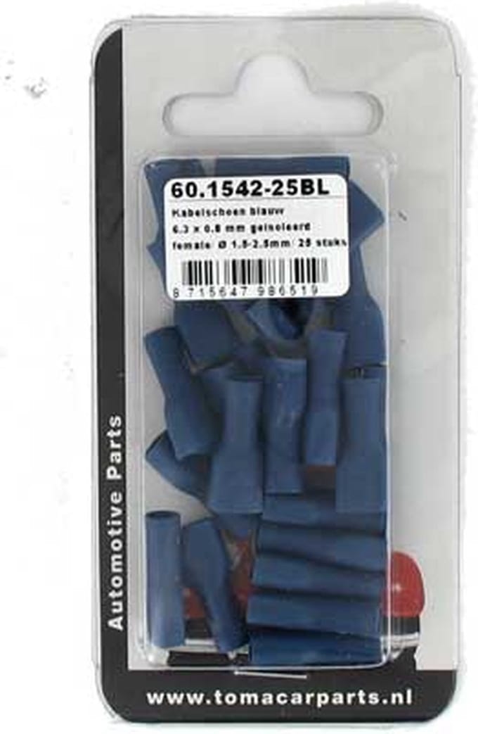 Kabelschoen 6.3x0.8 mm 25 stuks blister