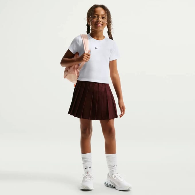Korte ribbel t-shirt voor meisjes Nike