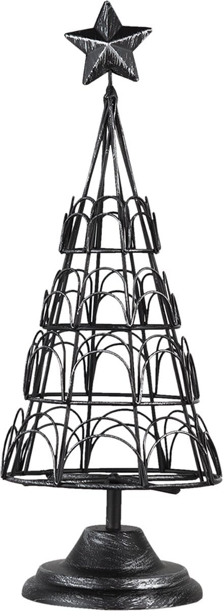 Clayre & Eef Kaarthouder Ø 12x31 cm Zwart Metaal
