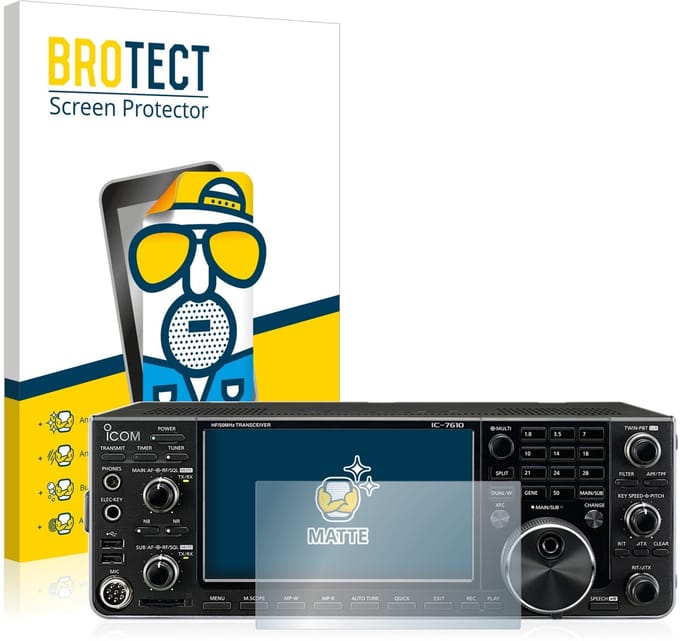 BROTECT - Screenprotector voor Icom IC-7610 - Folie Beschermfolie matte 2 Stuks
