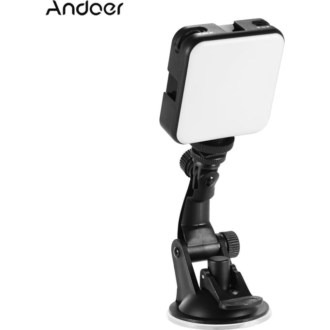 Kit d'éclairage de vidéoconférence W64 avec Mini lumière LED Vlog bicolore 6W, 2500K-6500K, variable noir