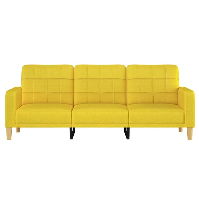 Vidaxl Bank 3-Persoons, Lichtgeel, 180 Cm, Bekleed met Stof