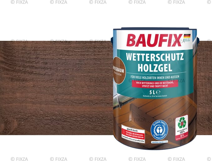 BAUFIX Houtbeschermende Gel- Beits notenbruin 5 Liter