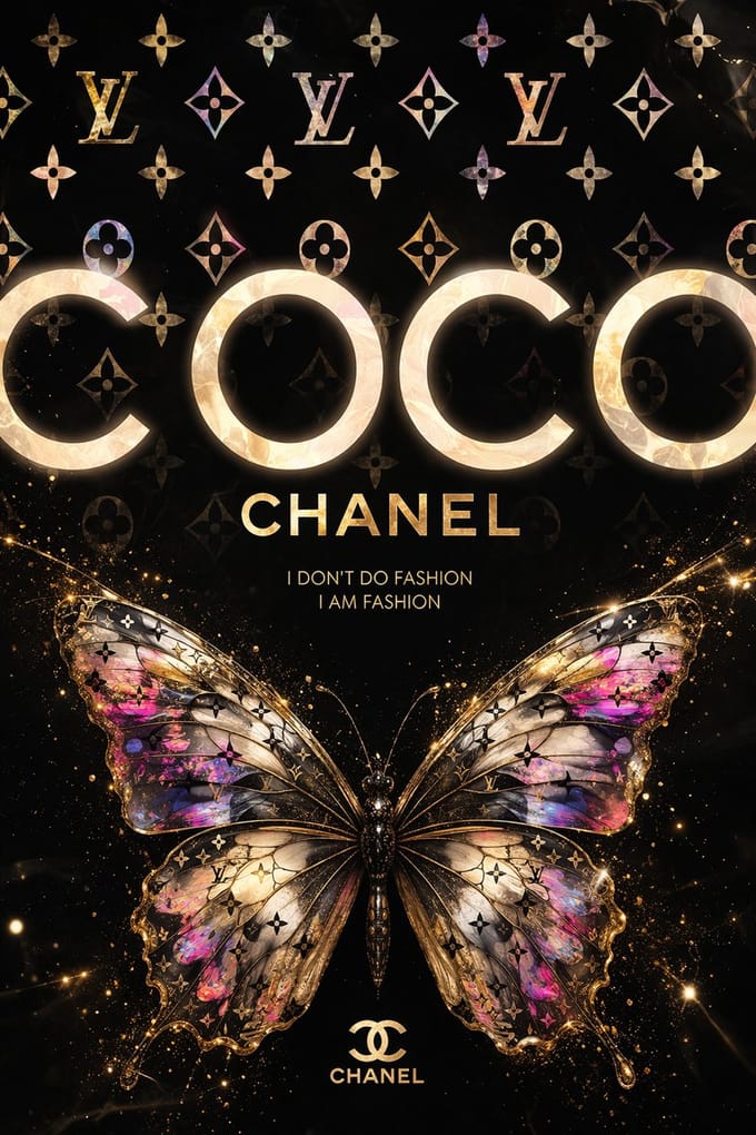 COCO CHANEL LV SCHILDERIJ OP PLEXIGLAS 60/90cm