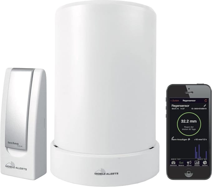 Regenmesser Komplett-Set met Funk-Regensensor en Smartphone App
