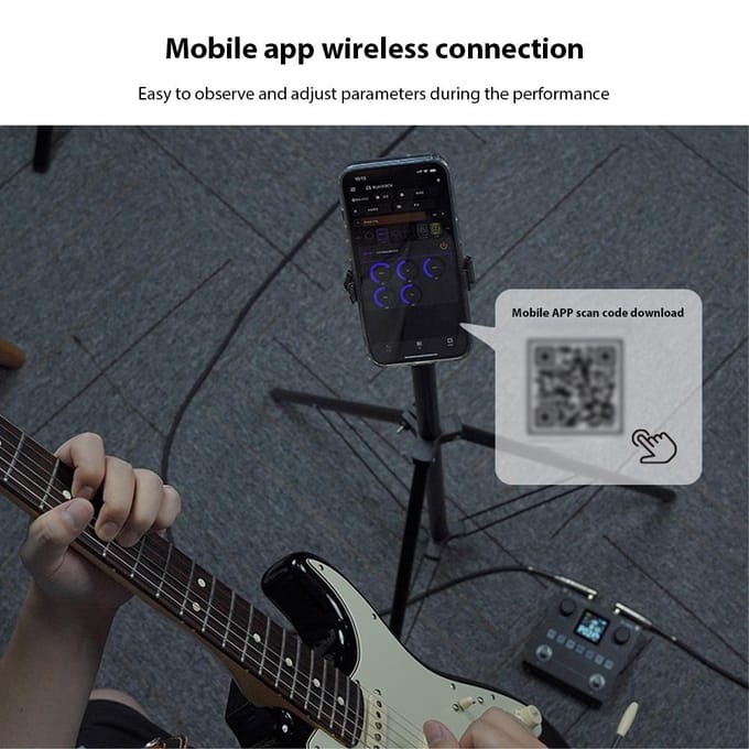 Modélisateur d'ampli guitare/basse M-VAVE Processeur multi-effets 80 préréglages modifiables 6 modules d'effets 3 bandes noir