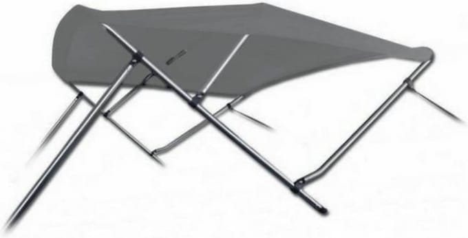 3 Boog Biminitop Zonnetent PREMIUM H91 cm DONKERGRIJS Breedte 215-228 cm