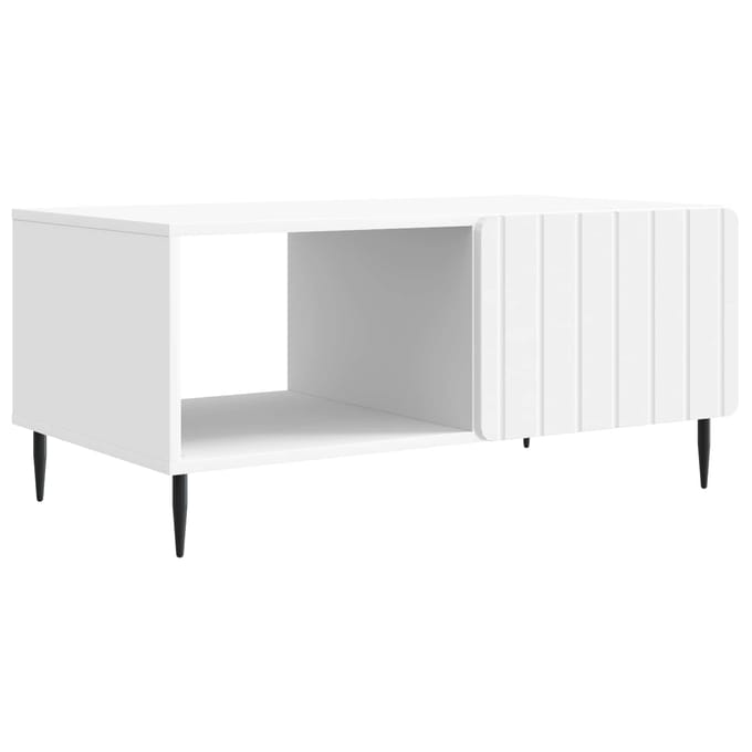 vidaXL - Salontafel - Wit - 90 - x - 50 - x - 40 - cm - Bewerkt - hout