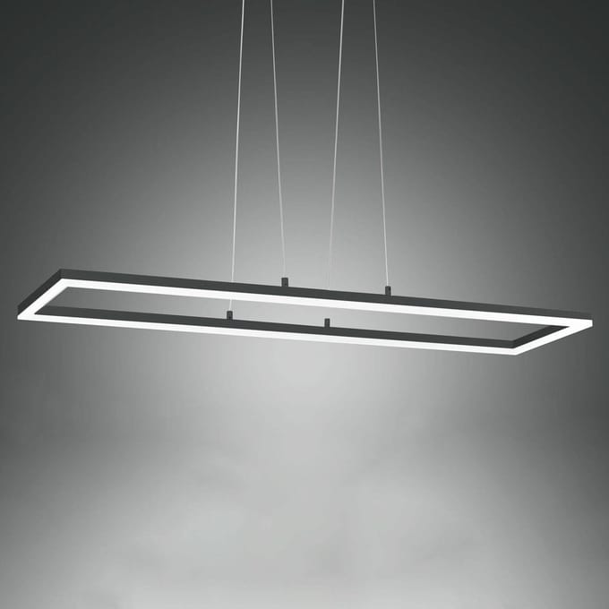 Fabas Luce LED hanglamp Bard, 92x32 cm, antraciet