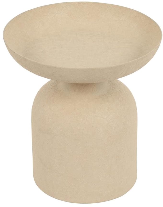 Kandelaar op voet beige 10x10x11cm