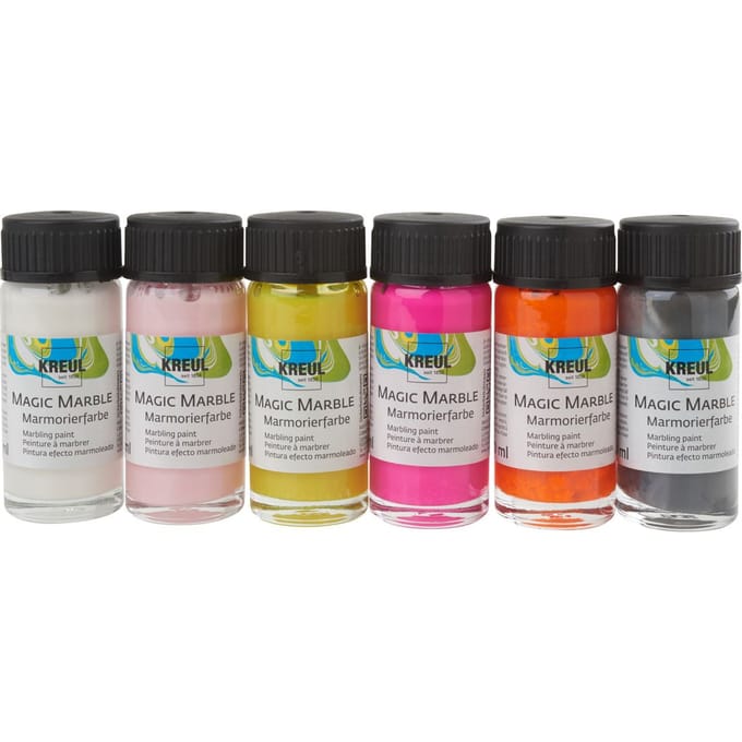 KREUL Magic Marble Effect - Verf set - 6 neon kleuren - marmerverf