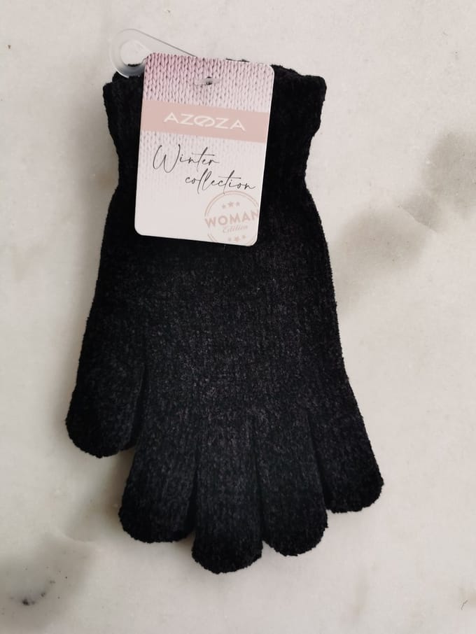 Zachte warme dames handschoenen zwart one size