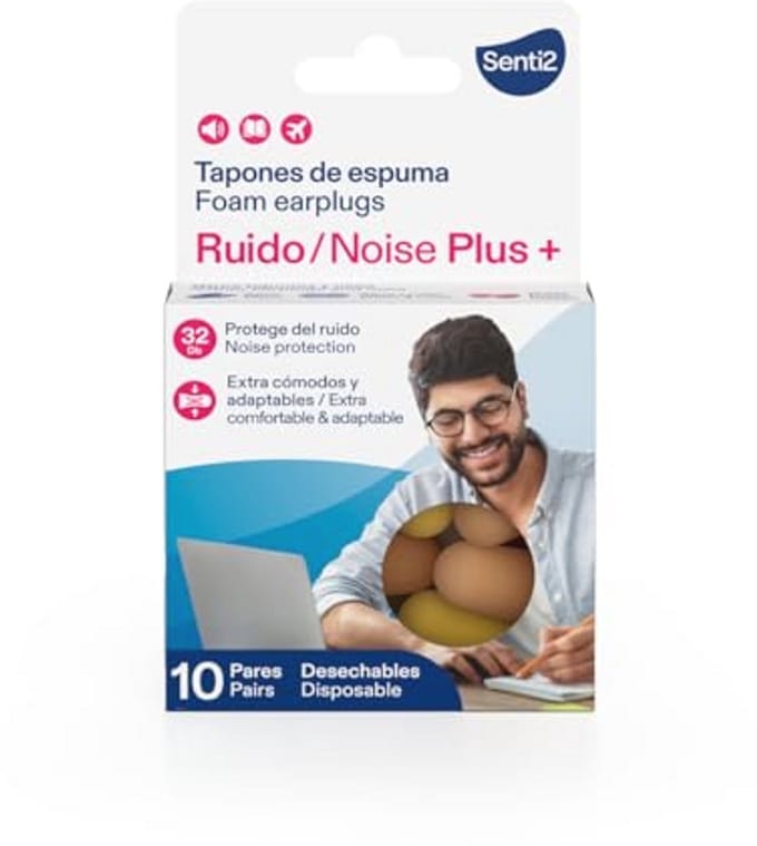 Oordopjes van schuimrubber, extra comfortabel en aanpasbaar - 20 stuks (10 paar)