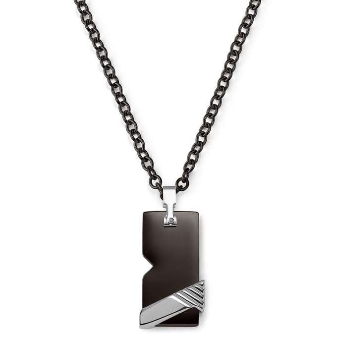 Moderne Zwarte Dogtagketting