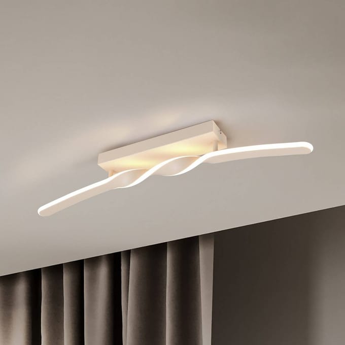 Reality Leuchten LED plafondlamp Ginko, zand, metaal, lengte 79 cm
