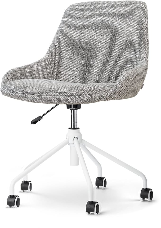 Nolon Nout-Isa Bureaustoel Grijs Blend - Wit Onderstel - Burostoel - Modern - Comfortabel