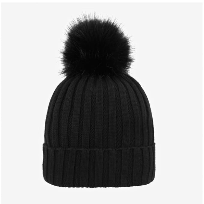 Moncler Logo Patch Muts met Pompon 3b00020 M1131 999 3B00020 M1131 999 black