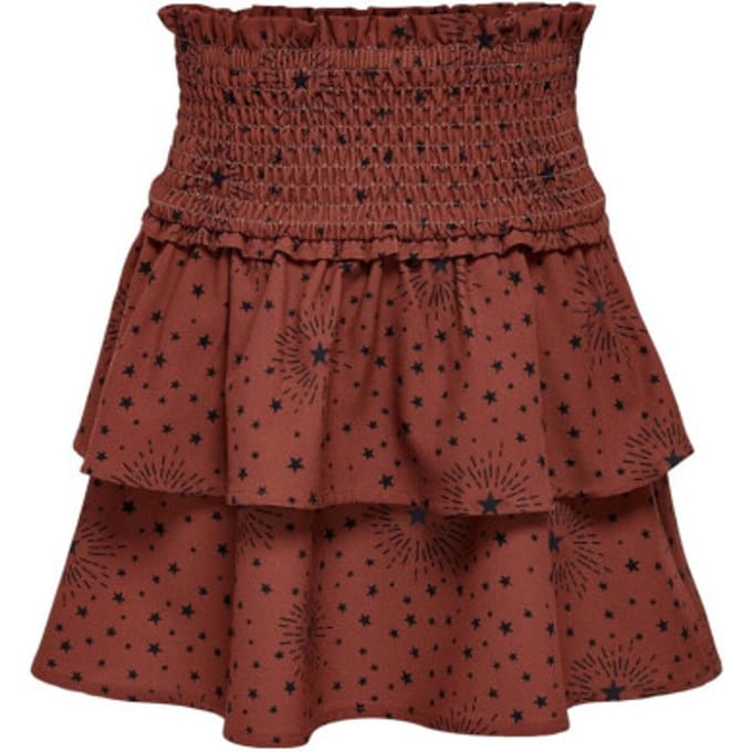 Only Konmolly layerd smock skirt cs ptm brique