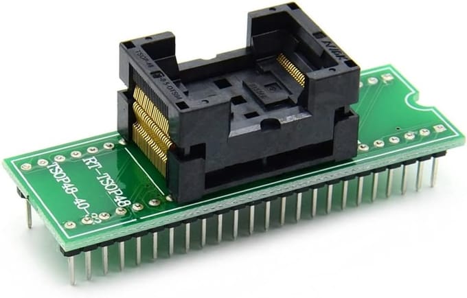 Adapter TSOP48 DIP48 - Programmer Plug - Componenten Testen - Brede Compatibiliteit - 8 x 8 x 3 cm - Zwart