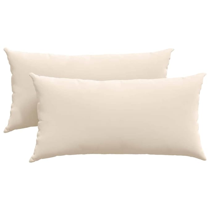 vidaXL - Zitkussens - 2 - st - Stof - Beige - 80 - x - 40 - cm