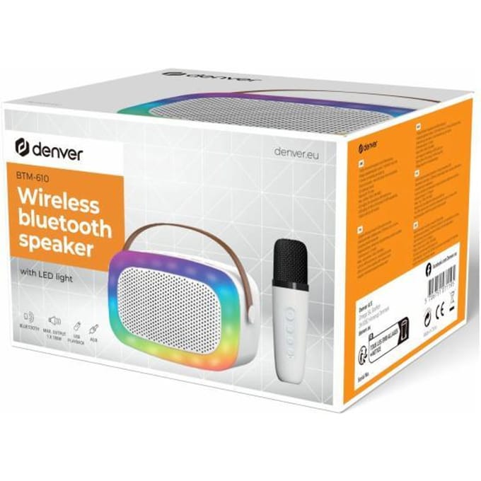 Denver Karaoke Set Kinderen & Volwassenen - Discolichten - Bluetooth - Incl. Microfoon - Speaker Party Box - Partybox - BTM610