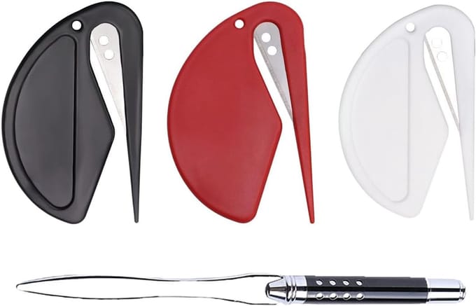 Briefopener Set - Envelop Snijder - Post Snel Openen - Veilig Geen Scherpe Bladen - 16 Cm Lengte