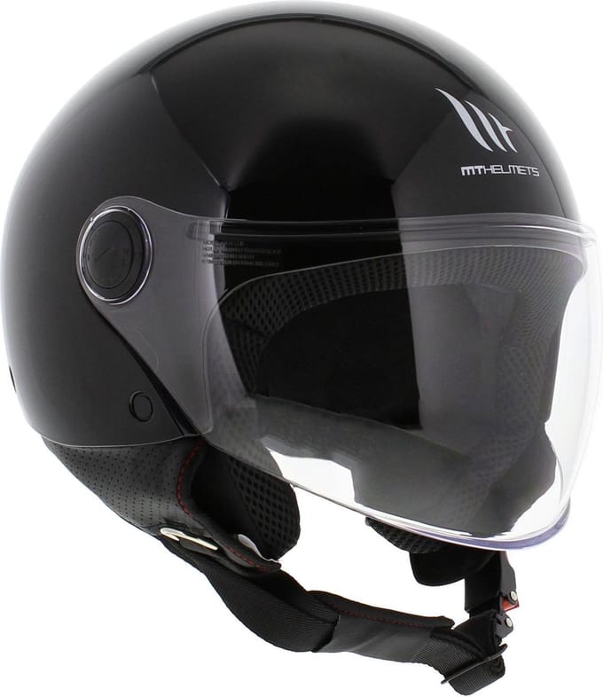 MT Street S helm glans zwart M - Scooterhelm Brommerhelm
