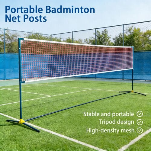 Double Fish draagbare badmintonnetset met tassen voor de rackets - BX