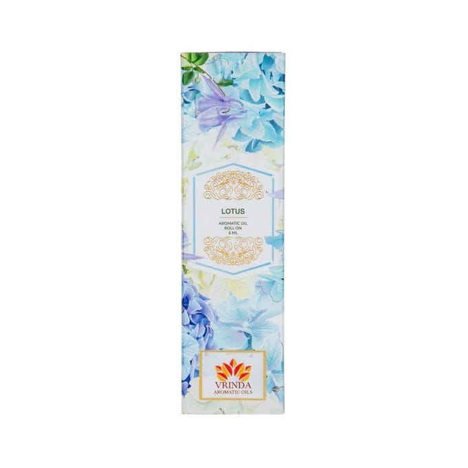 Rouleau à huile Lotus (8ml), Bouteille à rouleaux d'huile aromatique Lotus, Vrindaam 9.25 white